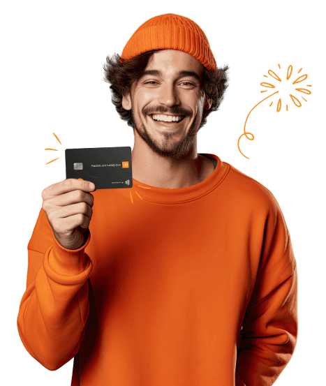 men with benefit card in his hand